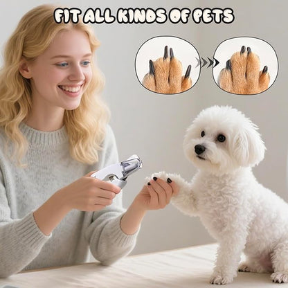 2-in-1 Dog Nail Trimmers & Dog Nail Grinder, Dog Nail Clippers with 2 LED Lights & Safety Guard, USB Rechargeable, Multiple Grinding Methods for Small, Medium, and Large Dogs & Cats (White)