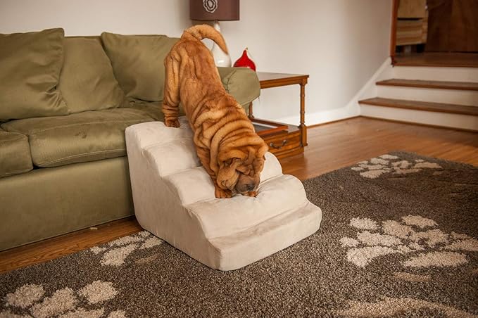 Snoozer Pet Products - Scalloped Dog Stairs | Large - Hot Fudge