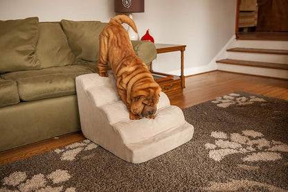 Snoozer Pet Products - Scalloped Dog Stairs | Large - Hot Fudge