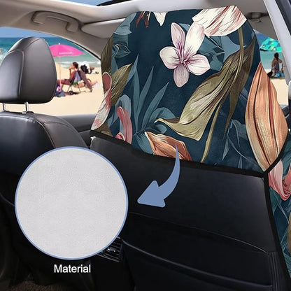 SEANATIVE Car Seat Cover Car Towel - Washable Sweat Protector for Workout, Sports Towel Cushion Cover, Women Men Dogs' Universal Seat Covers for Cars Trucks SUV, Hibiscus Flowers Print