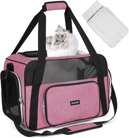 BAGLHER Pet Travel Carrier, Cat Carriers Dog Carrier for Small Medium Cats Dogs Puppies, Airline Approved Small Dog Carrier Soft Sided, Collapsible Puppy Carrier