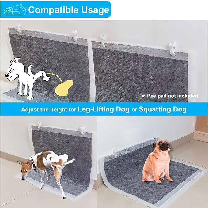 Dog Pee Pad Holder with Walls (6 Pack) for Small & Large Size Wee Wee Pad, Indoor Potty Training Pad Holder for Leg-Lifting Puppies (White)