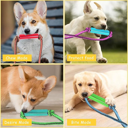 Interactive Dog Toys, Crate Training Aids for Puppies, Puppy Teething Toys,Peanut Butter Dog Food Treat Dispenser Toys (Yellow)