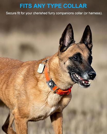 Airtag Dog Collar Holder | Airtag Dog Collar Waterproof - Airtag Holder for Dog Collar - Dog Airtag Holder with Removable Metal Loop, Light Weight fit Width3cm/ Thick4.5mm Air Tag Dog Collar, Black, 1
