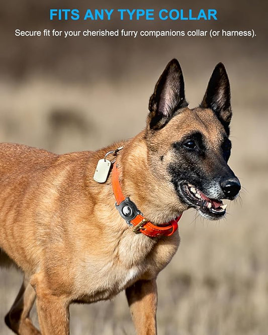 Airtag Dog Collar Holder | Airtag Dog Collar Waterproof - Airtag Holder for Dog Collar - Dog Airtag Holder with Removable Metal Loop, Light Weight fit Width3cm/ Thick4.5mm Air Tag Dog Collar, Black, 1