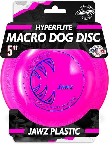 Hyperflite Macro Jawz Dog Disc 5" (38g) | Ultimate High Flying Disc for Dogs | Official Skyhoundz Competition Disc for Training, Fetch & Pool Games | Durable | Anti-Glare - Pink