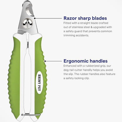 Dog Nail Clippers with Safety Guard - Pet Nail Clippers for Medium and Small Breed - Protective Nail Cutter, Safe Claw Trimmer, Ergonomic Toenail Scissors - Ebook Guide