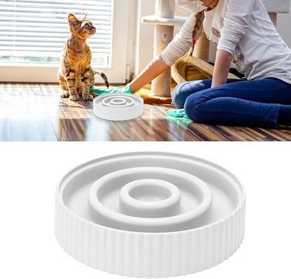 Tnfeeon Slow Feeder Dog Bowl Anti Gulping Eating Interactive Bloat Stop Fun Alternative Non Slip Dog Slow Food Feeding Pet Bowl Slow Eating Design for Small Medium Size (White)
