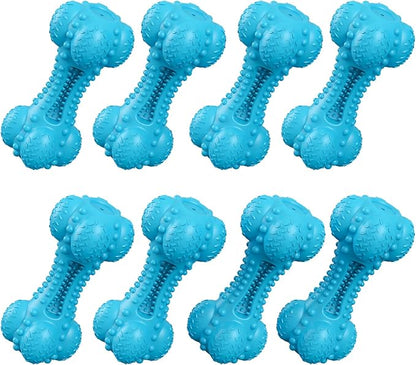 Dog Squeaky Chew Toys for Aggressive Chewers, Long Lasting Tough Rubber Bones for Teeth Cleaning, Indestructible Pet Toy for Large Medium Breed Dogs