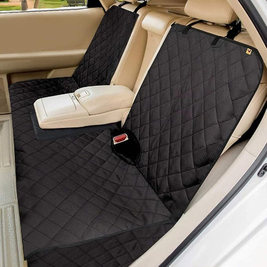 Bark Lover Dog Car Seat Cover for Back Seat, Waterproof Bench Backseat Protector, Nonslip Rear Seat Cover for Kids & Pets, Compatible with Middle Armrests, Fits Most Cars & Midsize SUVs
