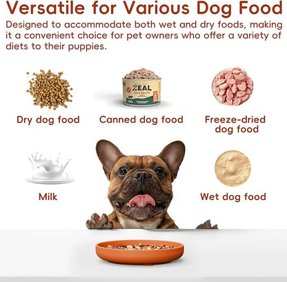 Slow Feeder Dog Bowl, Silicone Puzzle Bowl With Suction Cups for Dogs & Puppies, Anxiety Relief, Slow Eating, Dishwasher Fit, All Breeds, Pumpkin