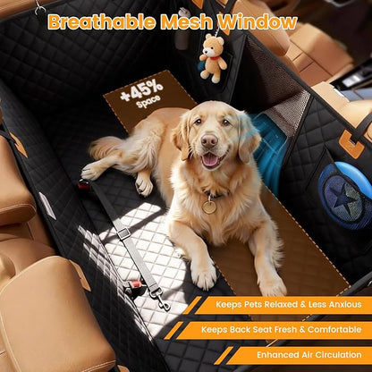 Back Seat Extender for Dogs with Hard Bottom, Dog Car Seat Cover for Back Seat, Waterproof Backseat Dog Extender & Hammock, Fits Most Cars, SUVs &Trucks, Medium&Large Dogs