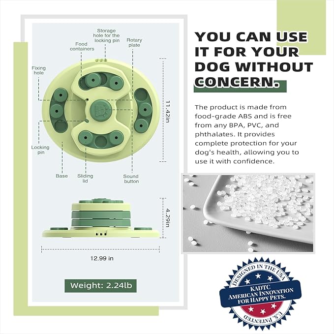 KADTC 3 Levels of Step-by-Step Challenge,Large Size,Beginner to Advanced Dog Puzzle Toys,3 Ways to Play,U.S. Brand & Design Treat Puzzles for Dogs Mental Stimulation Enrichment Food Slow Feeder Toy