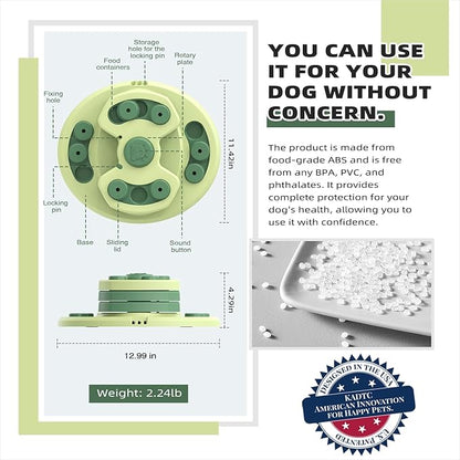 KADTC 3 Levels of Step-by-Step Challenge,Large Size,Beginner to Advanced Dog Puzzle Toys,3 Ways to Play,U.S. Brand & Design Treat Puzzles for Dogs Mental Stimulation Enrichment Food Slow Feeder Toy