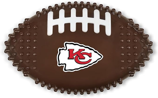 NFL Kansas City Chiefs Mega-chew Hard Nylon Bacon-flavored Dog Bone Football Chew Toy. Interactive Tasty Fun Dog Chew Toy. Indestructible Strong Durable Chew Toy Tough Pet Toys for Aggressive Chewers