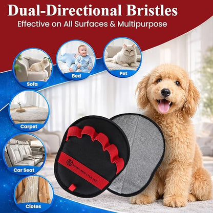 Upgraded Pet Hair Removal Glove for Dogs & Cats, Reusable Electrostatic 5 Finger Pet Hair Remover, Dog & Cat Grooming Glove for Couch Carpet Laundry Car Seat, Lint Brush Black