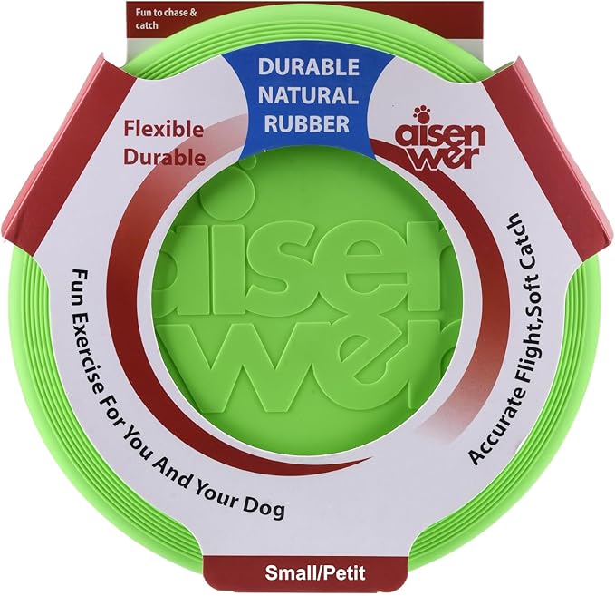 Dog Flying Disc - Durable Rubber Dog Toy for Fetch - Interactive Lightweight Flyer Dog Toys for Outdoor Playtime - Safer Disc for Healthy Activity - for Small/Medium Dogs