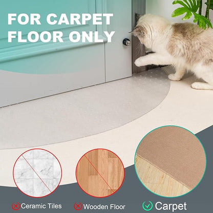 Uross Semi-Circular Carpet Protector for Pets 1PCS, Plastic Cat Carpet Protector for Doorway, Cat Scratch Protector Mat, Cat Ripping Up Under Door Carpet Scratch Stopper