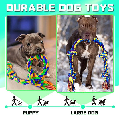 XL Indestructible Dog Toys for Aggressive Chewers Large Breed, Durable Dog Chew Toy, Large Dog Toys for Large Dogs Safe and Long Lasting Puppy Teething Chew Toys, Cotton Dog Rope Toys for Medium Dogs
