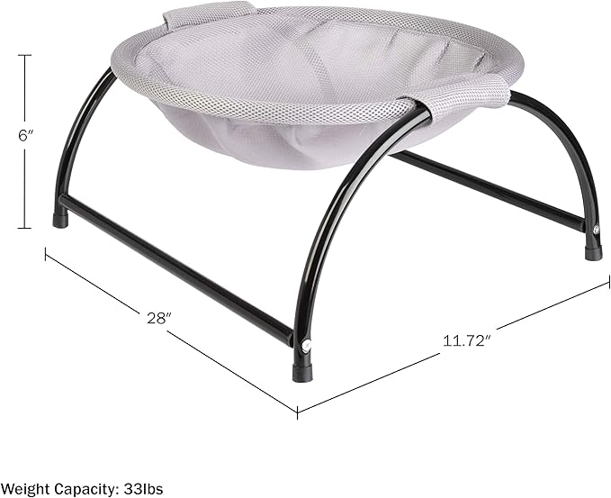 PETMAKER Cat Bed - Cat Hammock with Protective Feet, Breathable Fabric and Removable, Machine Washable Cover - Cat Beds for Pets up to 33lbs (Gray)