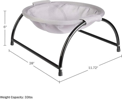 PETMAKER Cat Bed - Cat Hammock with Protective Feet, Breathable Fabric and Removable, Machine Washable Cover - Cat Beds for Pets up to 33lbs (Gray)