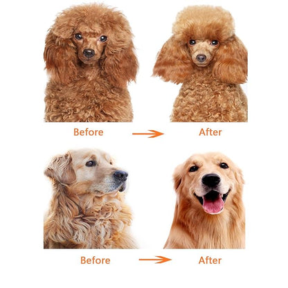 Long Hair Dog or Cat Comb Grooming with Short and Long Teeth Dematting Knots Tangles Remover Combs Detangler Tool Suitable for Dogs Cats Poodle HorseStainless Steel Pin