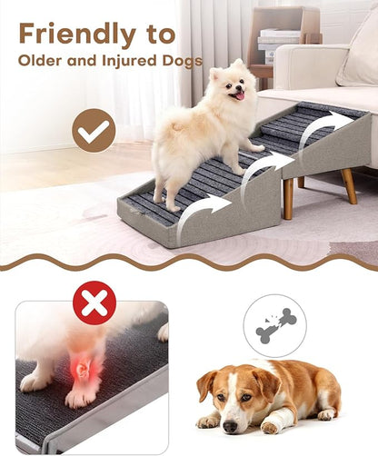Dog Ramp for Couch and Bed,17.13" H Dog Stairs for Small Dogs and Cats, Foldable 2 in 1 Pet Steps for Medium Large Dogs and Puppy, Split Ottoman Design Pet Ramp