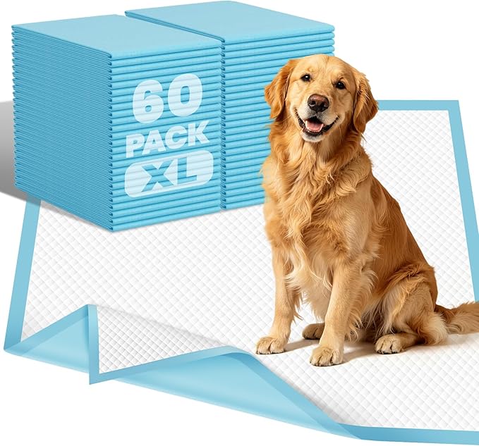 Extra Large Doggie Pee Pad, 30”x30” Thicken Dog Pee Pads, 60 Count XL Doggy Pads Leak-Proof, Super Absorbent Puppy Pee Pads for Dogs, Soft Training Pet Pads for Dogs Cats Rabbits