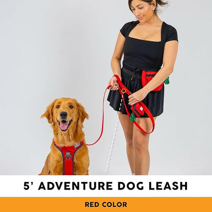 Embark Adventure Dog Leash – Strong & Sturdy for Small, Medium & Large Dogs (Red, 5 Ft)