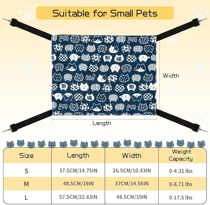 Cat Hammock & Swing - Indoor Kitten Bed & Accessories for Cat Crates & Pet Cage