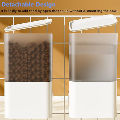 Automatic Replenish Pet Waterer, 1L Capacity Auto Siphon Gravity Cage Hanging Water Dispenser Set for Dog and Cat Small Animals, Removable Pet Water Bottle Water Container (Waterer, Green)