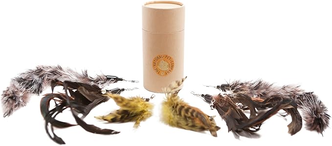 The Natural Pet Company Cat Toys Feather Refill 6 Pack - Add Life to Your Cat's Favorite Toy with This Interchangeable Feather Refill Multipack (As Photographed).