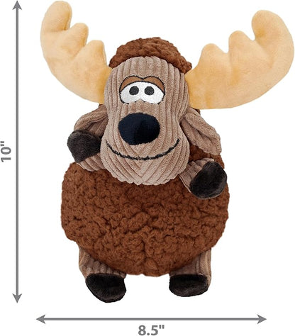 KONG Sherps Floofs – Plush Dog Toy with Flat Squeaker & Crackly Noise – Soft, Snuggly Cuddly Toy for Indoor Fetch & Gentle Play, Durable Lined Design (Moose (2 Pack))