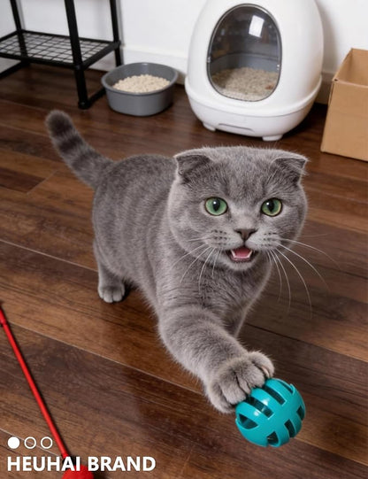 6 Pcs Cat Toys Balls for Indoor Kittens, 4 Bell Balls 2 Plush Balls, PP Material Interactive Cat Balls for Kitten Play and Exercise (1.5'')