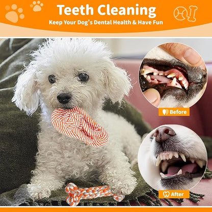 Dog Rope Toy, 8 Pack Cotton Rope Toys for Dogs, Puppy Chew Toys for Teething & Boredom Relief, Tug of War Dog Toy for Small Breed Puppies, Gifts for Dogs