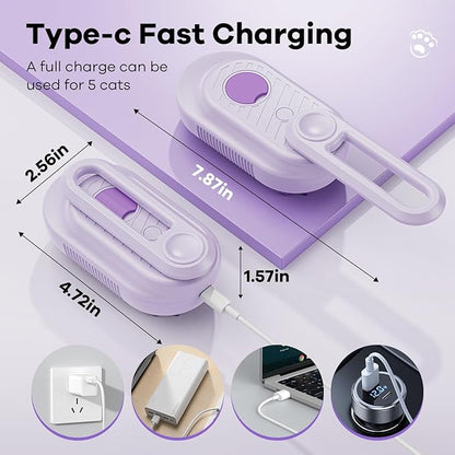 Cat Steam Brush for Shedding, 4 in 1 Brushs with Foldable Handle, Steam Brushs for Cats, Spritz Defur Comb for Cats, Water Brush for Cat, Pet Spray Hair Removal Comb