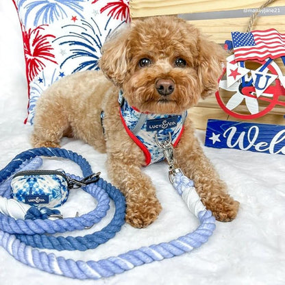 The Lucy & Co. Blueberry Twist Ombre Blue Hands-Free 6-in-1 Rope Leash