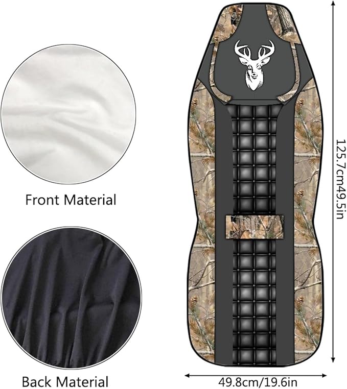 Camo Hunting Deer Car Seat Covers Waterproof Soft Car Seat Cushion Cover Auto Interior Accessories Fit for Truck, Sedan, SUV