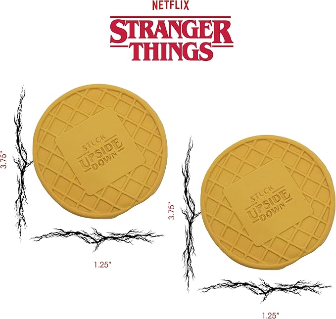 design LAB, Inc. Stranger Things Official Merchandise | Chew Toys for Dogs | 2-Pack Rubber Toy Waffles | Collectible Dog Toy Squeaks for Interactive Play