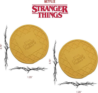 design LAB, Inc. Stranger Things Official Merchandise | Chew Toys for Dogs | 2-Pack Rubber Toy Waffles | Collectible Dog Toy Squeaks for Interactive Play