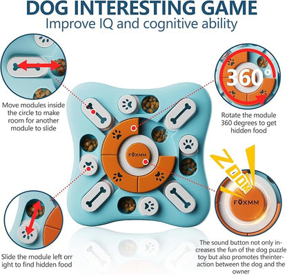 Interactive Dog Treat Puzzle Toys for IQ Training & Mental Stimulating,Fun Slow Feeder,Large Medium Small Dogs Enrichment Toys with Squeak Design