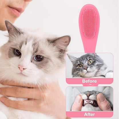 6pcs Cat Chin Brushes, 2025 New Soft Silicone Cleaner Pet Finger Toothbrush Cats Chin Scrubber Tooth Brush Comb in Improved Design for Dogs Pets Facing Cleaning Grooming
