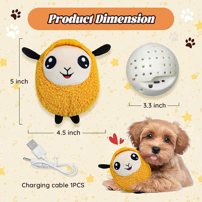 Moving Dog Toys, 2026 Upgraded Jumping Squeaky Moving Dog Ball, Rechargeable Plush Chew Toys for Small/Medium/Large Dogs (Orange)