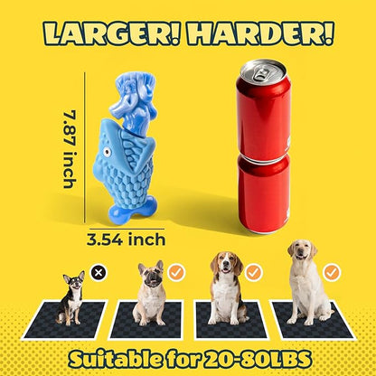 Tough Dog Toys for Aggressive Chewers: 2 Pack Indestructible Dog Toys to Keep Them Busy, Tough Chew Toys for Large Dogs, Nylon & Rubber Dog Chew Bones, Squeaky Dog Toy for Large Breed