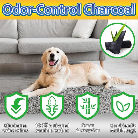 Charcoal Dog Training Pads 100 Count, 22"x22" Puppy Pee Pads for Small Dogs, Activated Carbon Dog Pee Pads, Disposable Puppy Pads Pet Training Pads