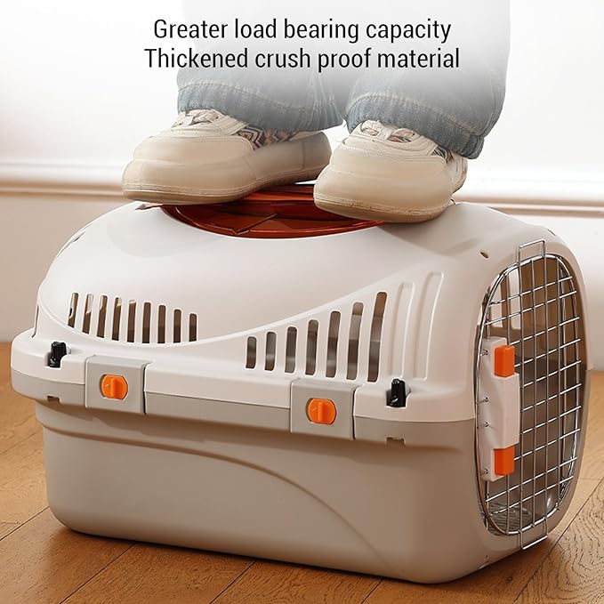 Plastic Dog Crate Airline Cat Carrier Kennel Hard Shell Ventilation Large Space Portable Pet Travel Carrier Outdoors Trip