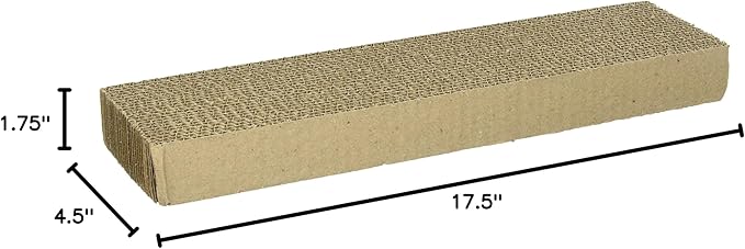 WARE Single Wide Corrugated Replacement Scratcher Pads for Cats (2-pack) - Catnip Included