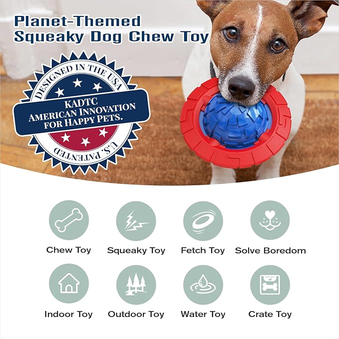 KADTC Dog Squeaky Toy for Small/Medium Dogs Fetch Training Toys Outdoor Interactive Indoor Chew Teething Crate Ball