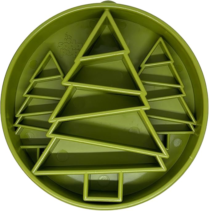 SodaPup Pine Tree Enrichment Bowl – Durable Slow Feeder Bowl Made in USA from Non-Toxic, Pet-Safe, Food Safe Material for Mental Stimulation, Slowing Down Eating, Healthy Digestion, & More