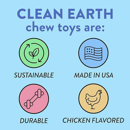 Spunky pup Clean Earth Heavy Duty Dog Chew Toys for Aggressive Chewers - Recycled, Made in USA, Barracuda
